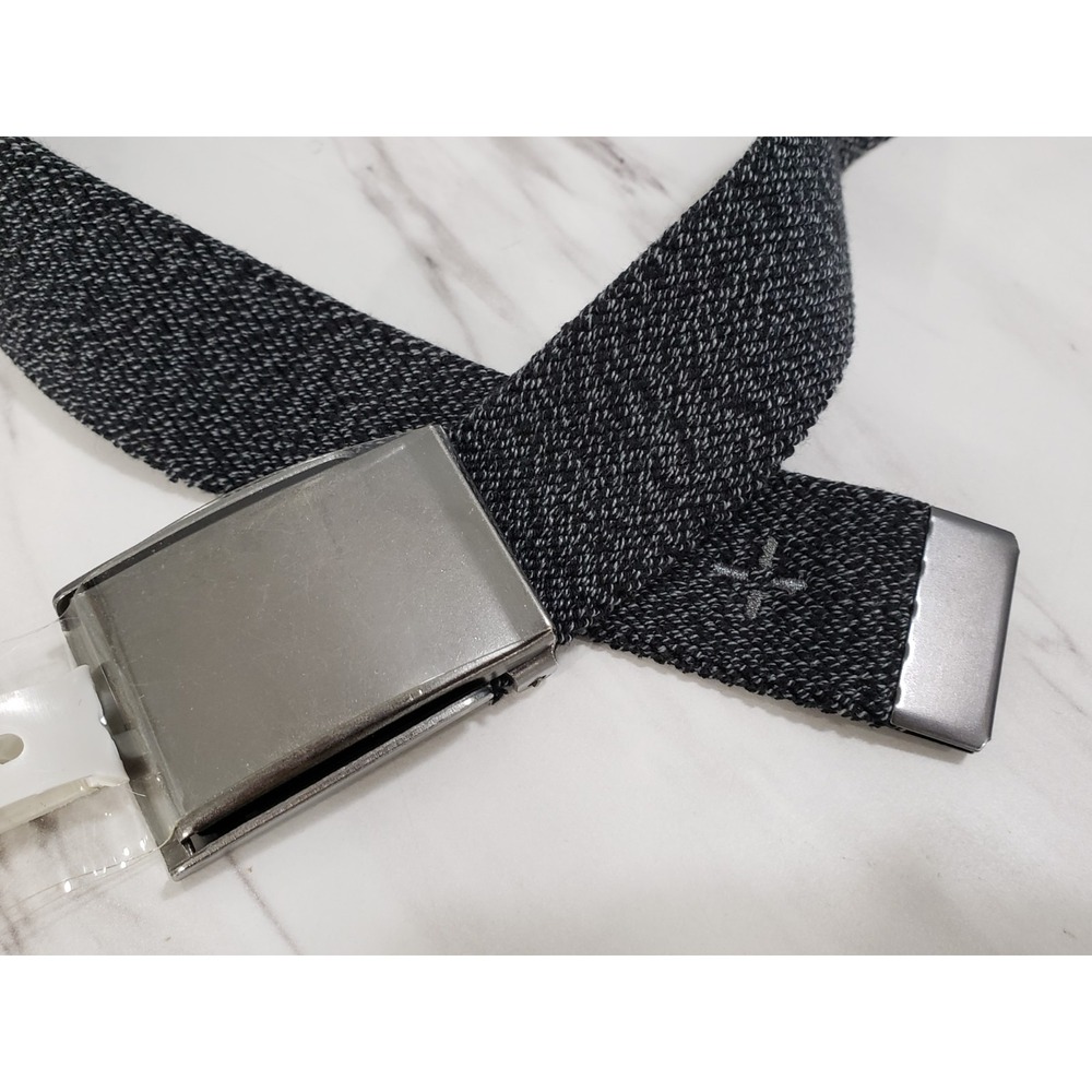 NEW Sun + Stone Stretch Webbing Belt Heathered Black Size Large 38/40 Golf Prep